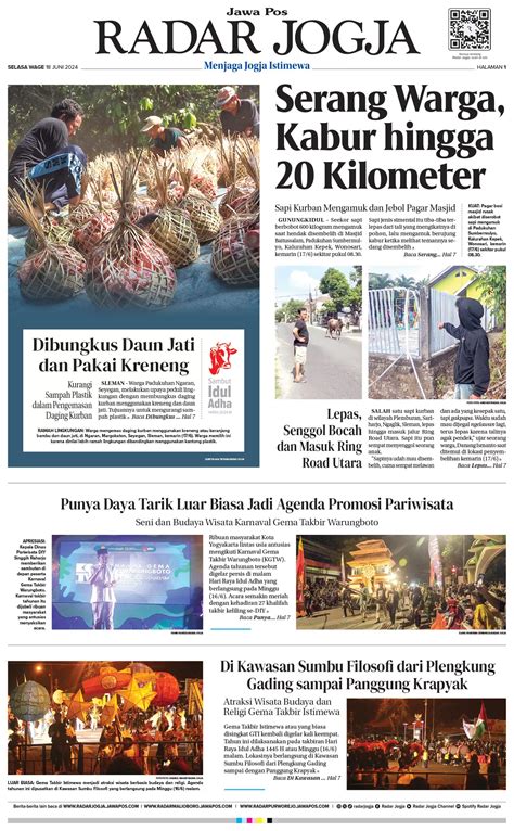 JAWA POS RADAR JOGJA Selasa 18 Juni 2024 Radar Jogja