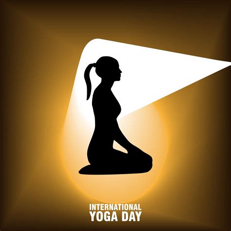 International Yoga Day Poster with Silhouette of Woman 1213360 Vector ...