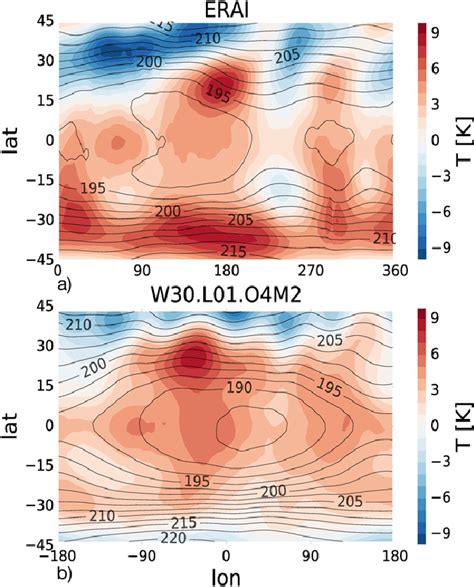 Longitude Latitude Contours Of Annual Mean Temperature Contours And