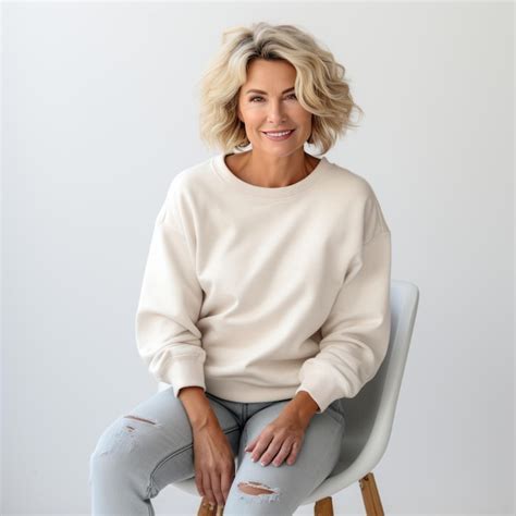 Premium Ai Image The Radiant Joy Of A Blissful Grandmother A Beautiful Woman With Blonde Wavy