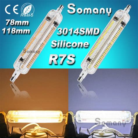 Ac 110v 220v Silicone R7s 3014smd 10w 78mm J78 15w 118mm J118 Led