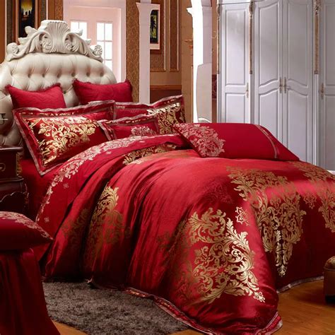 Satin Jacquard Luxury Chinese Wedding Bedding Set 11pcs King Queen Size Bed Set Duvet Cover Bed