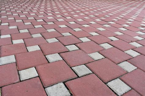 Premium Photo | Red white paving pattern