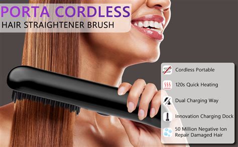 Cordless Hair Straightener Brush For Travel On The Go Mah Hot Brush Hair Straighteners Usb