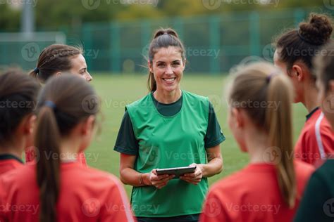 photo of woman coach instructor trainer teaching teenage player at