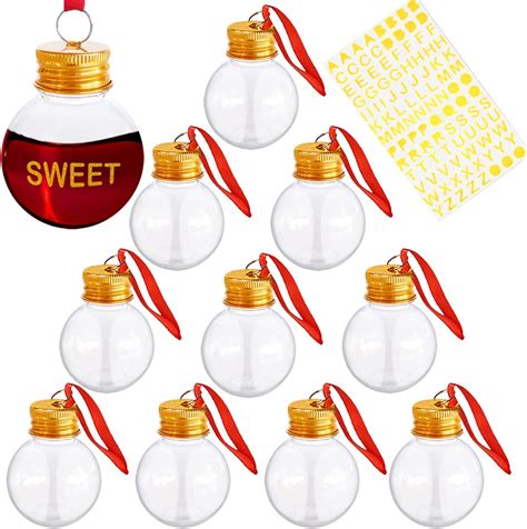 10 Pieces Christmas Booze Balls Christmas Fillable Booze