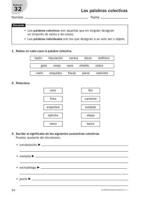 Lengua Repaso Y Ampliación 3º Primaria Santillana D08 Apuntes de