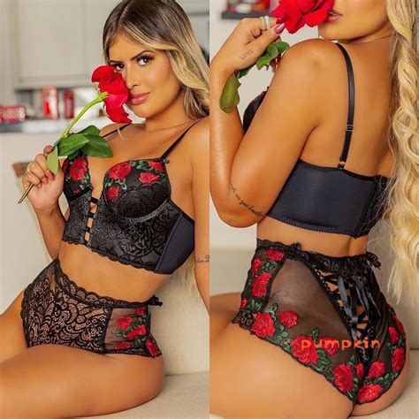 Conjunto Lingerie Feminina Sexy De Renda Sutiã E Franjas Cintura E Calcinha De Três Peças