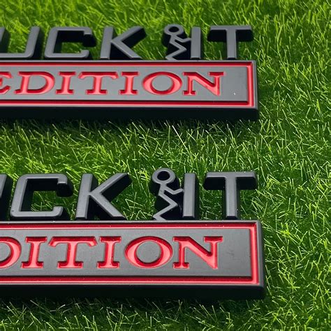 Paquete de 2 emblemas de edición Fuck IT emblemas exteriores de automóvil calcomanía 3D