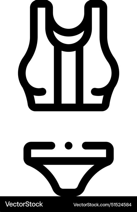 Bikini Icon Thin Linear Style Design Isolated Vector Image