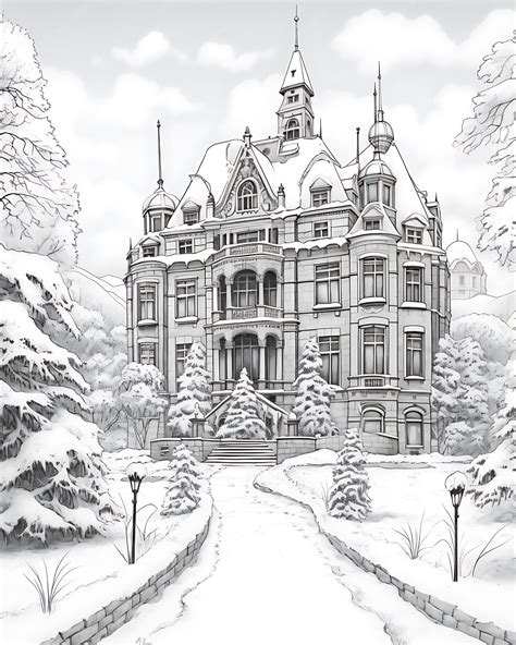 Premium Photo Black And White Mansion Pencil Drawing