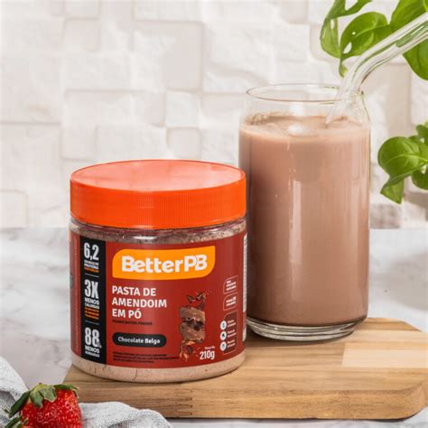 pasta de amendoim em po sabor chocolate belga pote  betterpb fit