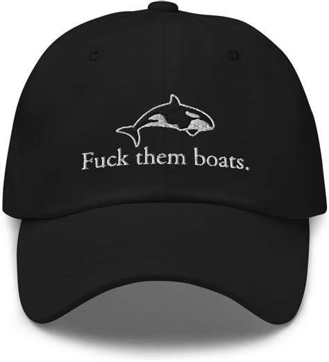 Fuck Them Boats Hat Fuck Them Boats Embroidered Orca Hat Black At