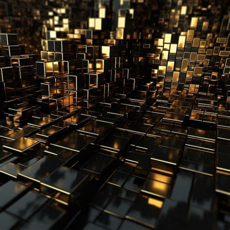Premium Ai Image Futuristic Gold Black Luminescent