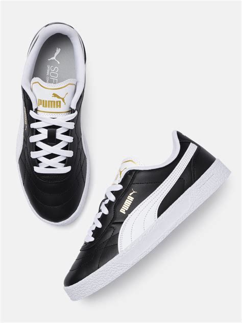 Buy Puma Unisex Black Club Zone Leather Sneakers Casual Shoes For