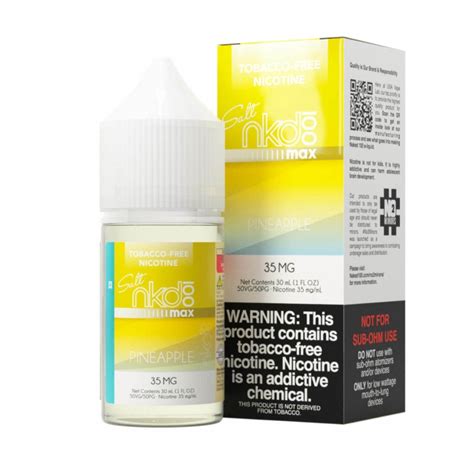 Naked 100 MAX Pineapple Ice Tobacco Free Nicotine Salt E Juice 30ml Eleaf Official Store