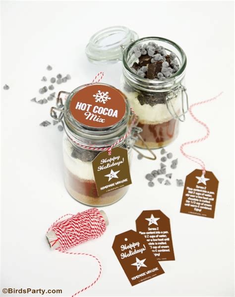 Hot Cocoa Mix Gift In A Jar With Free Printable Gift Tags Party Ideas Party Printables Blog