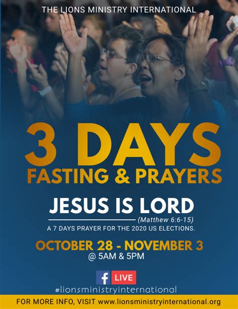 Prayers And Fasting Event Flyer Postermywall