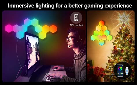 Panneau Led Hexagonal Gaming Murale Lampe Pcs Smart Music Sync Deco