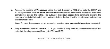 Solved Configure Extended Ipv Acls We Server Chegg