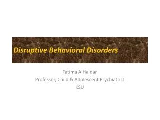 Ppt Disruptive Behavior Disorders Powerpoint Presentation Free