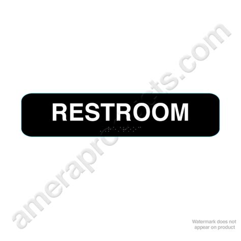 California Approved Unisex Braille Restroom Sign - Black #CR-CARS1348-BL