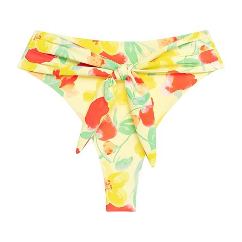 Shrimp Gingham Paula Tie Up Bikini Bottom Up To Off