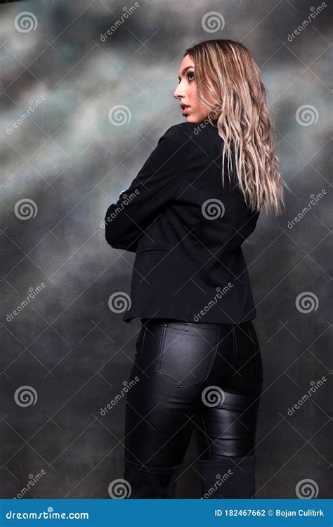 Beautiful Glamourous Blonde Girl Posing In Studio On Isolated Background Style Trends