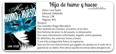 Avenida de las letras RESEÑA HIJA DE HUMO Y HUESO DE LAINI TAYLOR