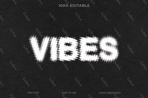 Vibes Font Style Text Effect Free Photoshop Psd File