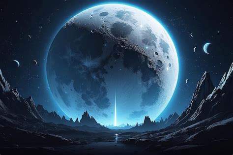 Premium Ai Image Futuristic Moon Background
