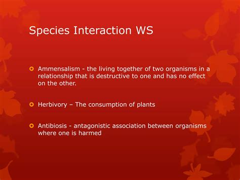 Species Interaction Ws Ppt