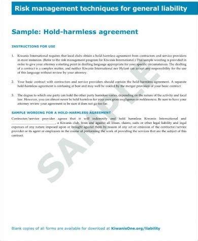 Hold Harmless Agreement Examples Format Pdf Tips