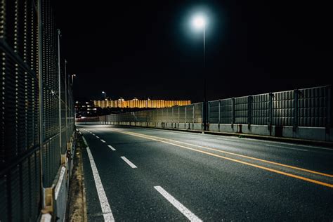 Browse Free HD Images of Empty And Enclosed Highway At Night