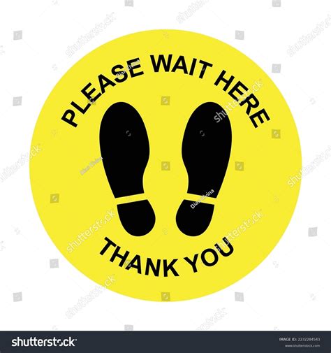 Please Wait Here Floor Sign Icon Stock Vector Royalty Free 2232284543