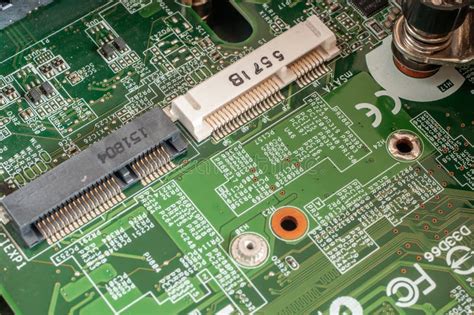 Storage Device Interface On Computer Motherboard Stock Image Image Of