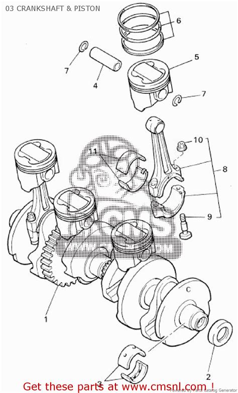 Yamaha Xjr1300 2013 5wmw Europe 1m5wm 300e2 03 Crankshaft And Piston