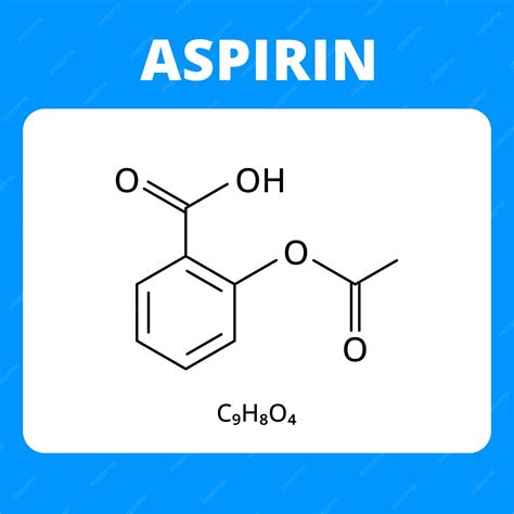 Premium Vector | Aspirin chemistry chemical formula structure vector