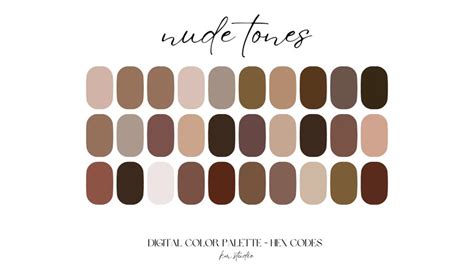 Nude Tones Digital Color Palette Color Chart Goodnotes Tool Etsy