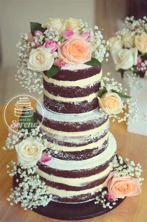 Naked Rustic Wedding Cake Rustic Wedding Cake Wedding Cakes Cake