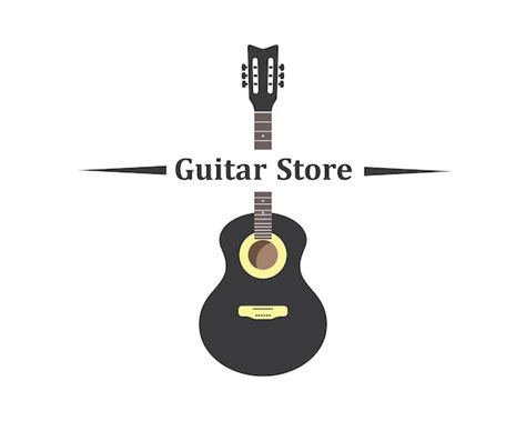 Premium Vector Guitar Logo Icon Vector Illustration Design Template