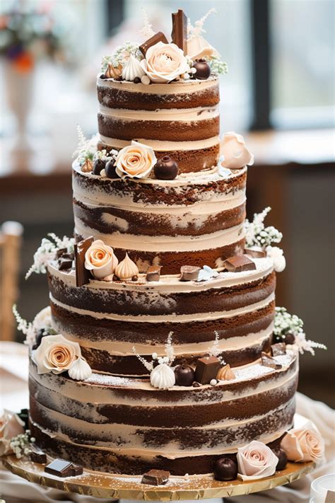 Semi Naked Wedding Cake Ideas
