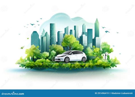 Green City Concept Concept Of Using Electric Vehicles And Consuming