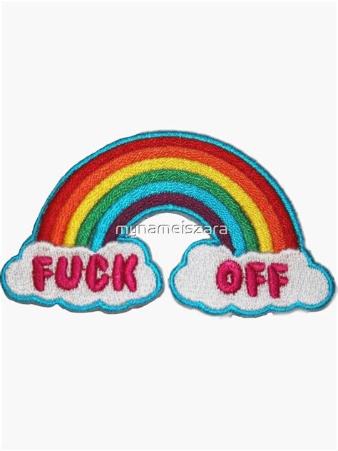 Y2k Fuck Off Rainbow Sticker For Sale By Mynameiszara Redbubble
