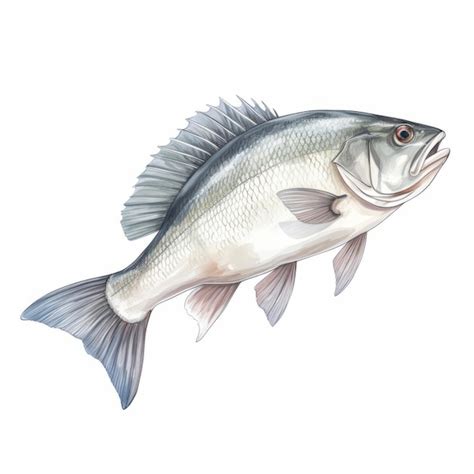 Premium Ai Image Hyperrealistic Watercolor Barramundi Clipart On