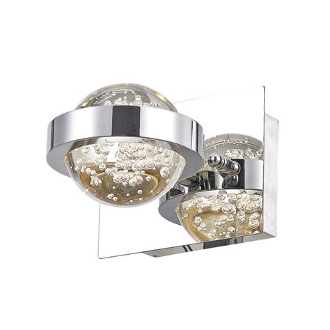 Dar Lighting Liv0750 Livia Single Light Led Wall Fitting In Polished Chrome Finish 41765