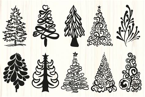 Christmas Tree SVG Bundle Xmas Trees Clip Art By Paper Switch