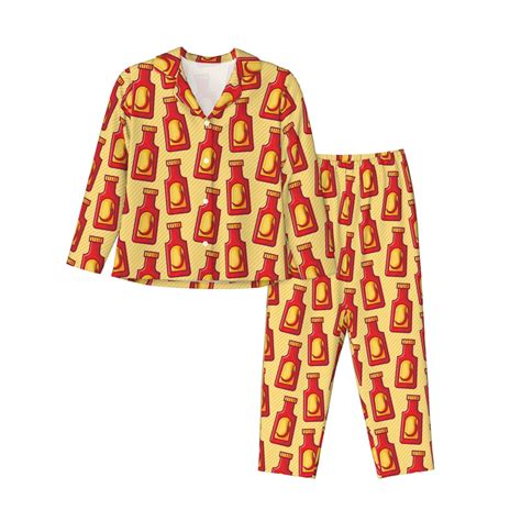 Hirioo Hot Chili For Women S Pajama Sets Piece Pjs Women S Long Sleeved Pajama Set Button Down