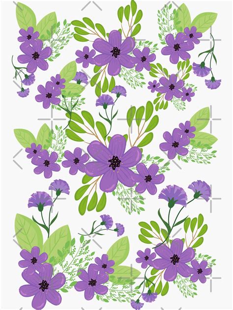 Pretty Purple Flowers Sticker For Sale By Lulu D Redbubble