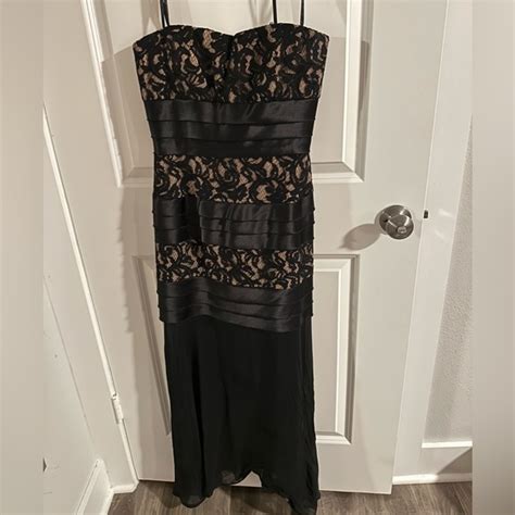BCBG Dresses Bcbg Formal Dress Nude And Black Lace Poshmark